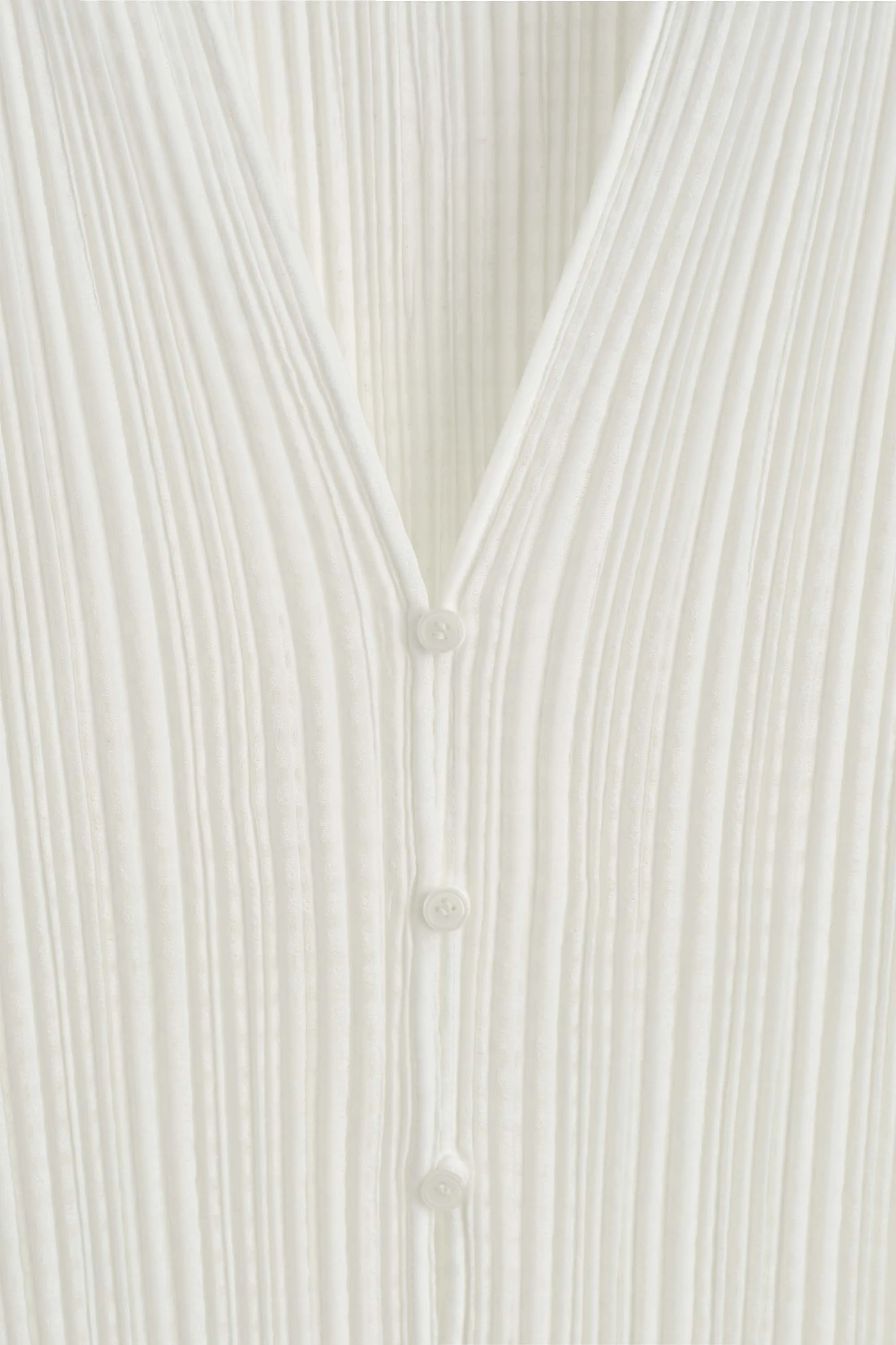 CARDIGAN EN JACQUARD PLISSÉ - BLANC