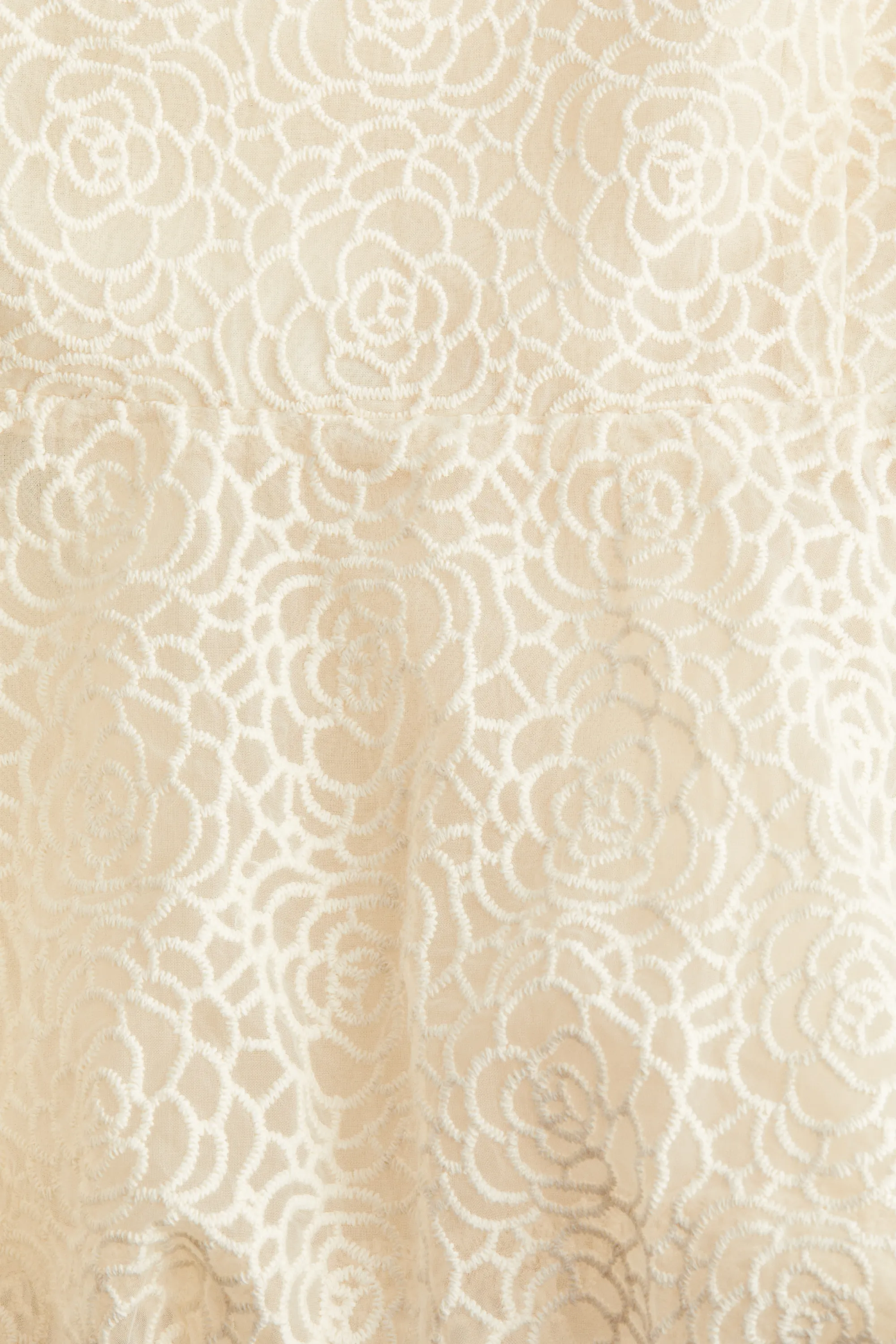 Top bandeau brodé - Crème