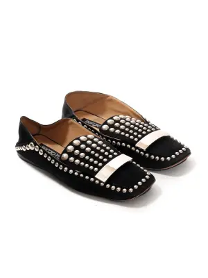 Chaussures plates loafers en suede noir et studs argent Prix boutique 550€ Taille 38 — photo 3