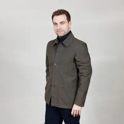Veste de travail authentique coton bio 1G/5C - Truffe — photo 3