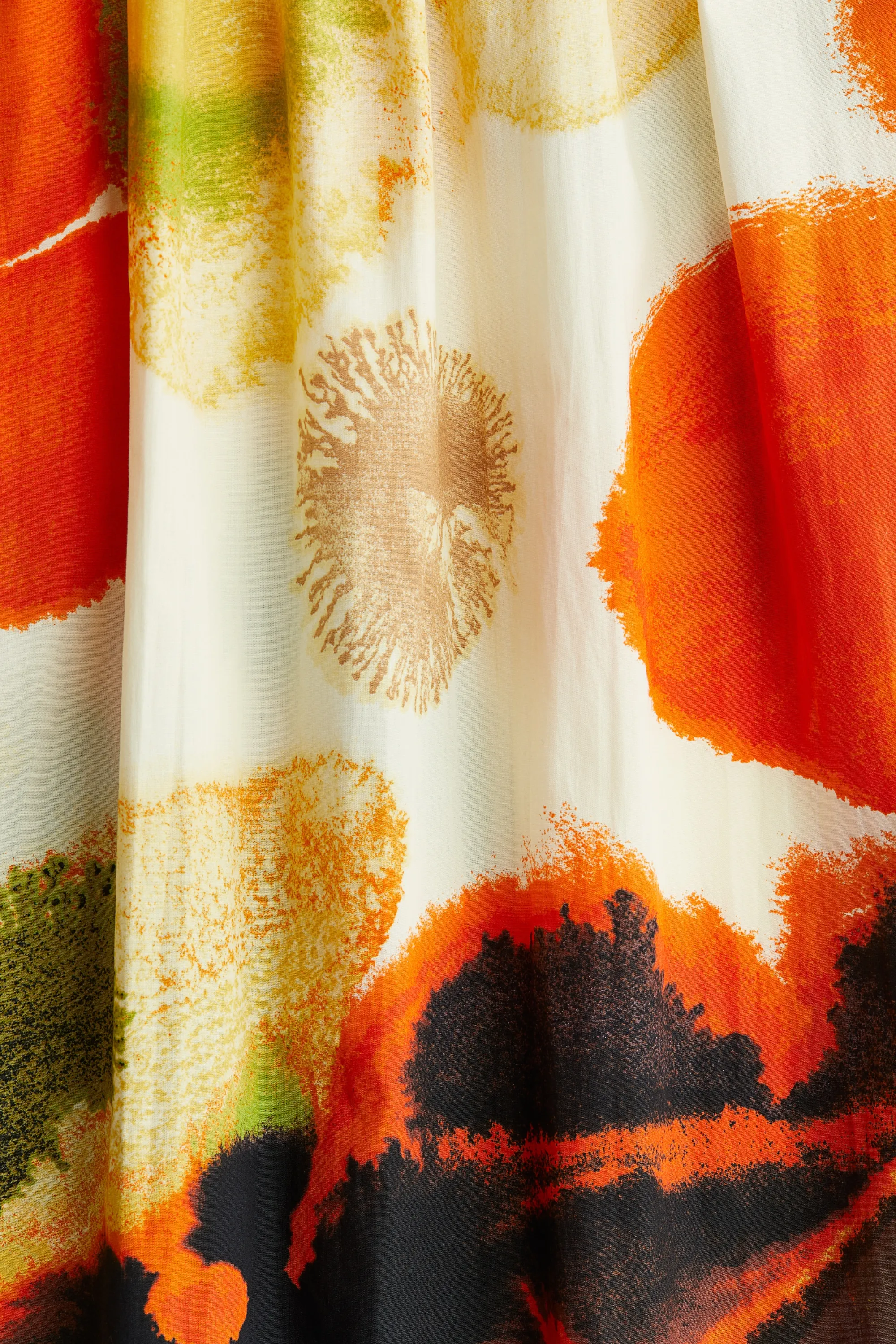 Jupe corolle en coton - Orange/motif