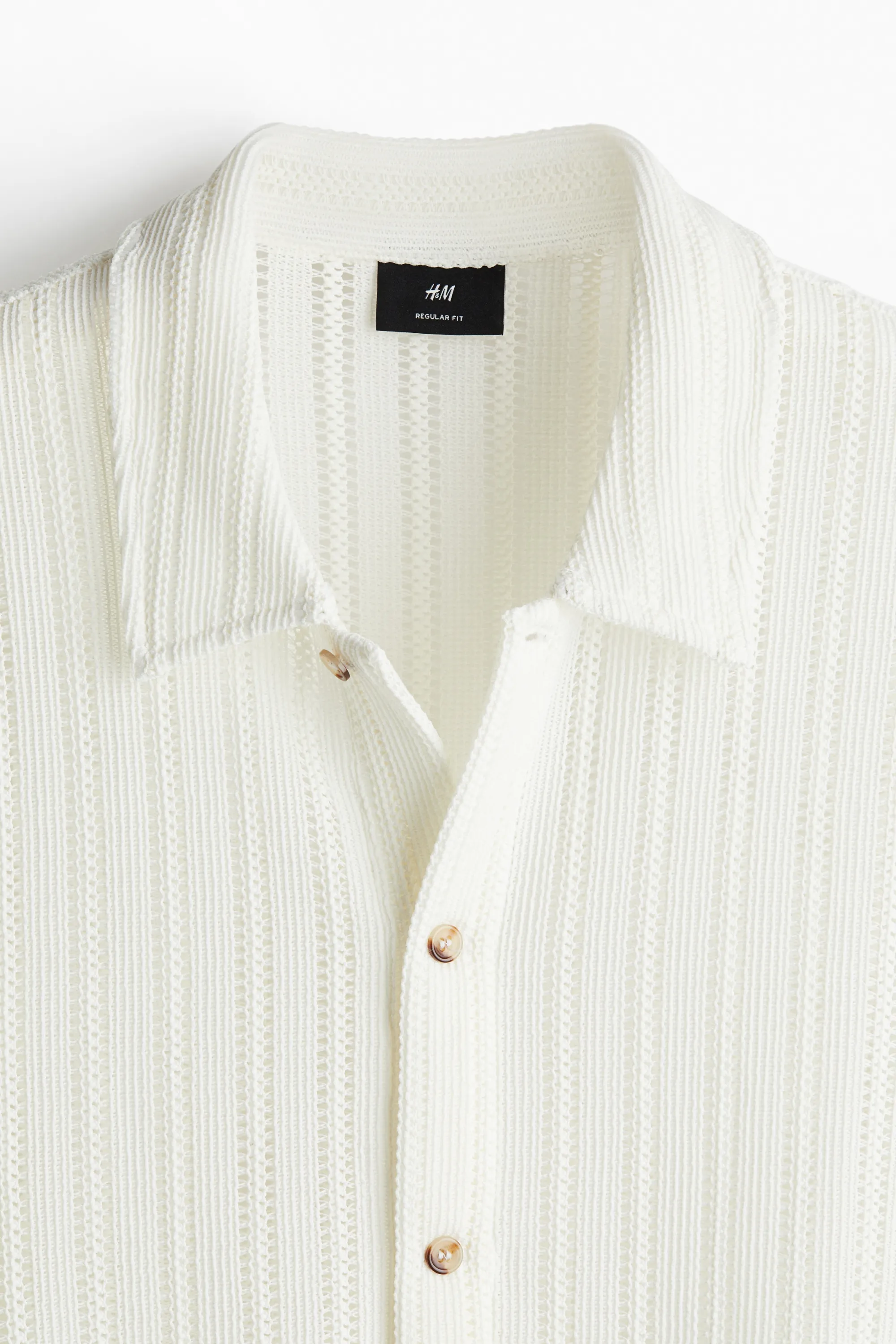 Chemise Regular Fit façon crochet - Crème