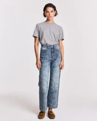 Jean Leonard imprimé Toile de jeu bleu vintage — photo 1
