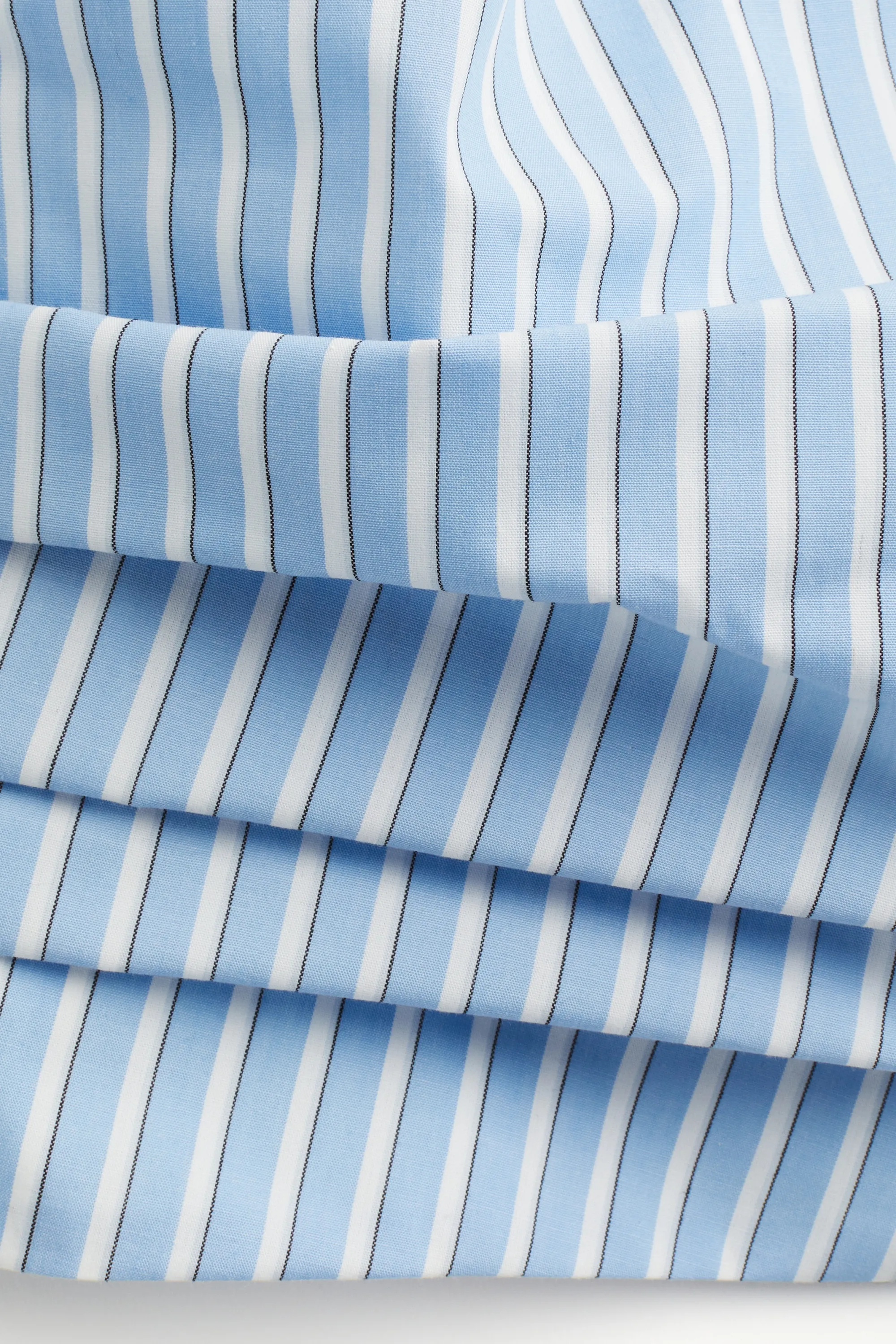 Top bandeau avec détail plissé - Bleu clair/rayé