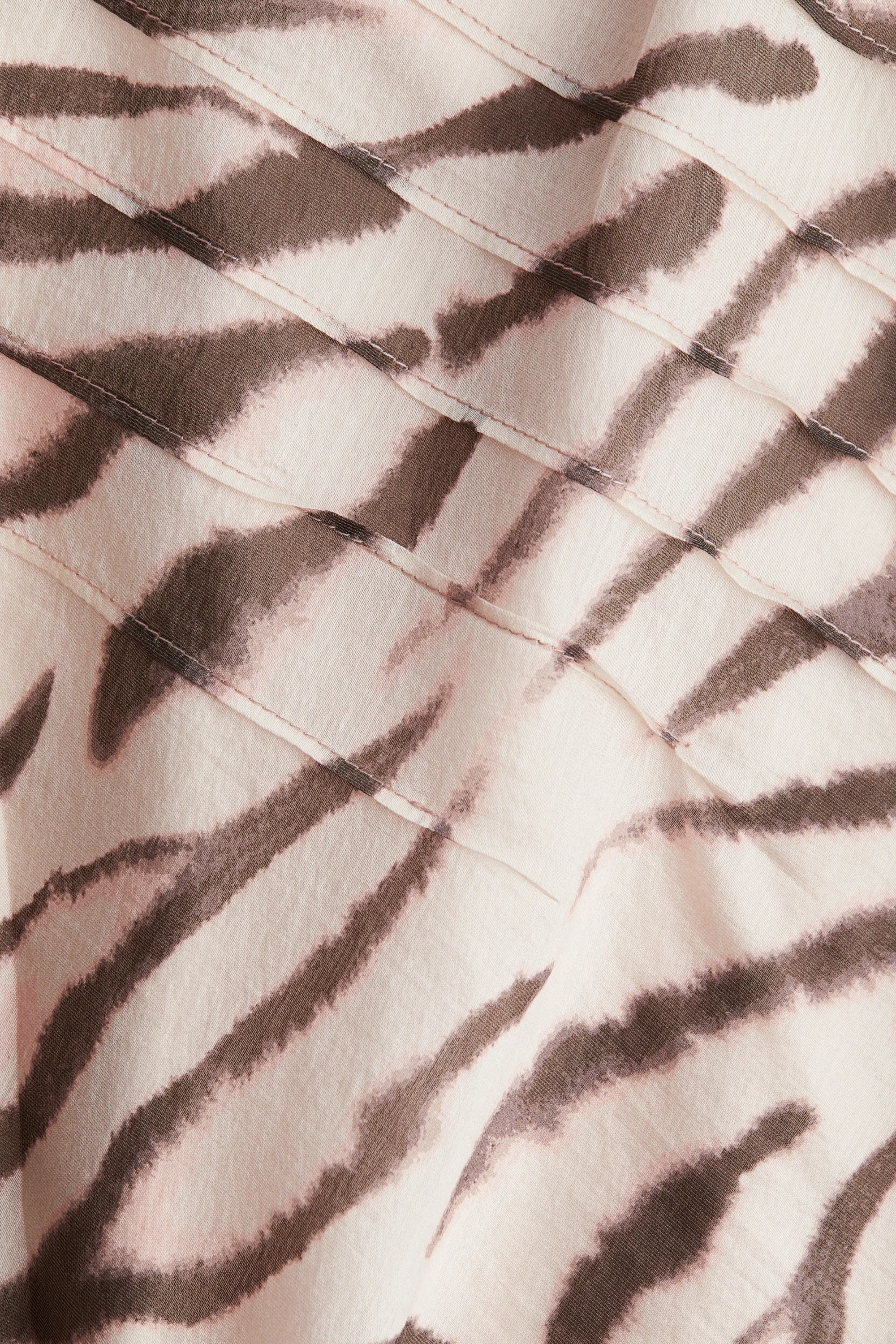 Jupe à plis nervure - Beige clair/motif zébré