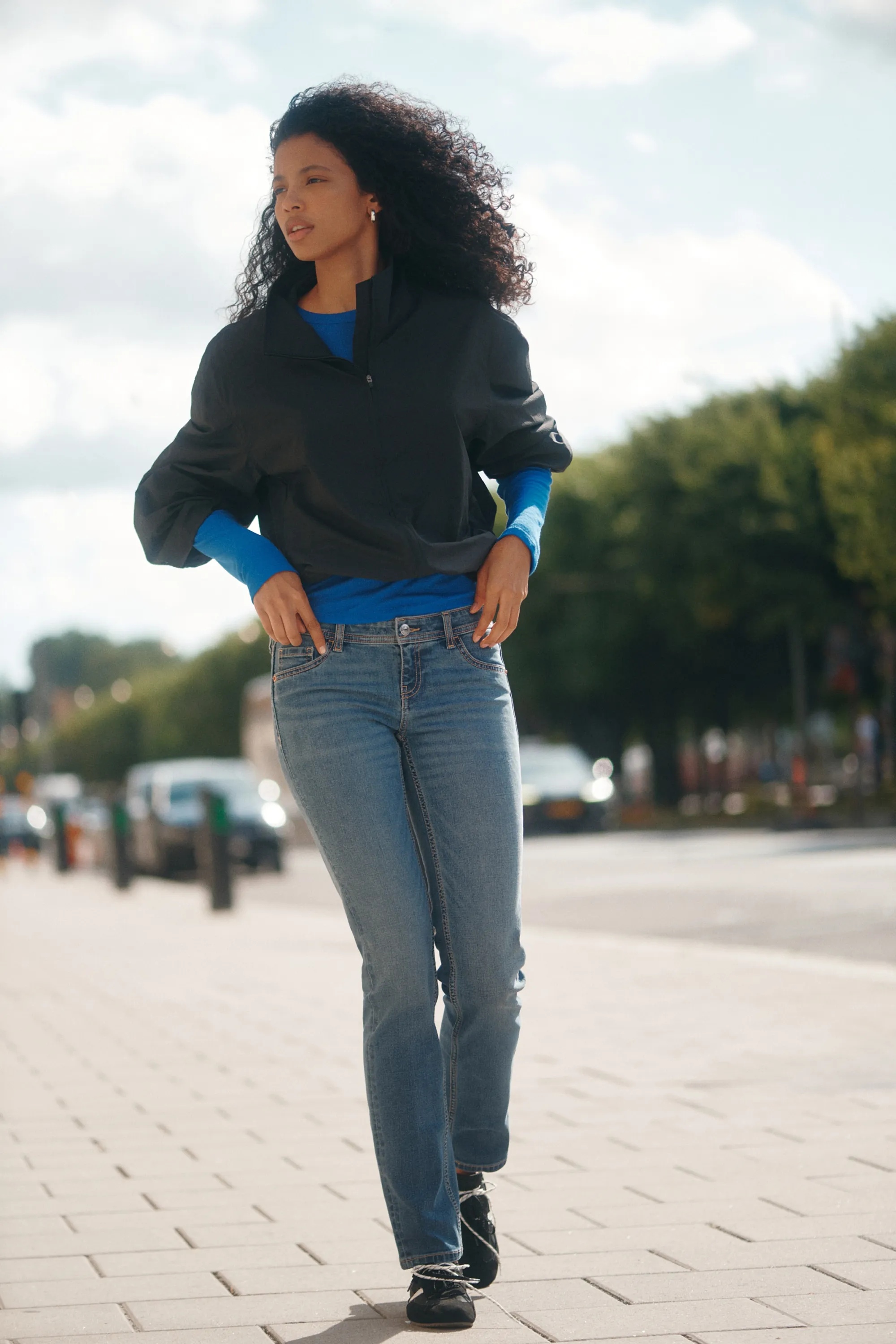 Skinny Ultra Low Waist Ankle Jeans - Bleu denim foncé