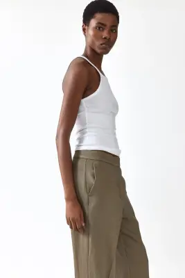 Pantalon chic avec jambes bootcut - Vert kaki — photo 2