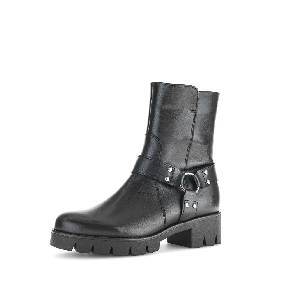 Bottines Gabor 71.713.27 Noires - Cuir Zip Grande Pointure Femme