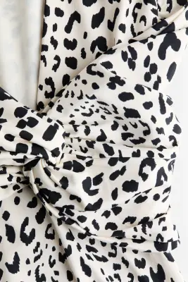 Robe en jersey avec dos ouvert - Crème/imprimé léopard — photo 4