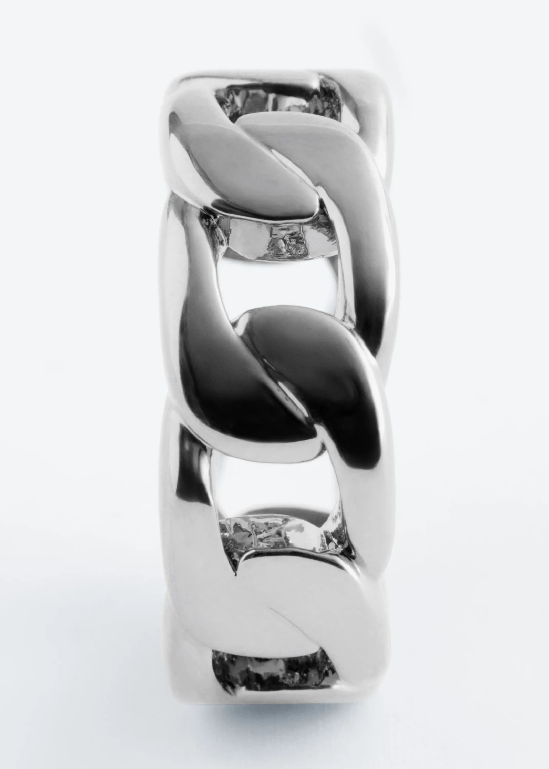 Bague à gros maillons - Argenté