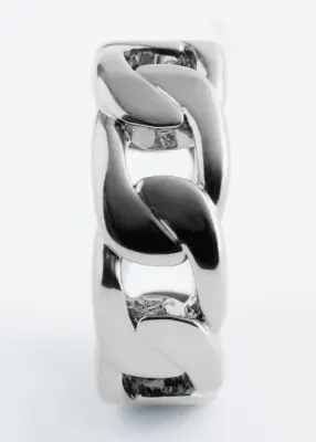 Bague à gros maillons - Argenté — photo 1