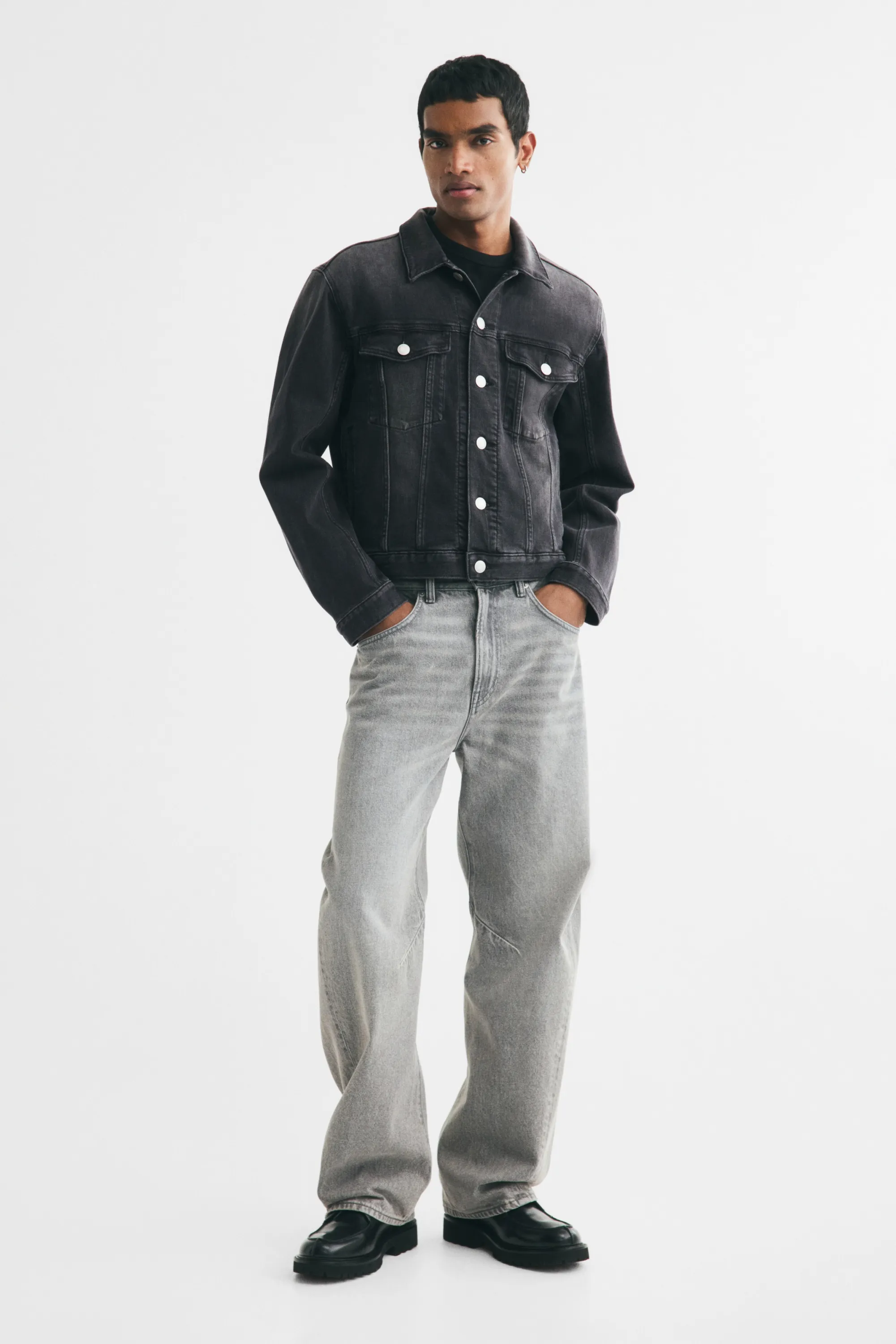 Veste Trucker en denim - Gris denim foncé