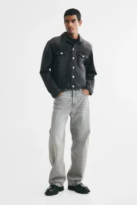 Veste Trucker en denim - Gris denim foncé — photo 1