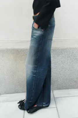 Baggy Low Waist Jeans - Bleu denim foncé — photo 3