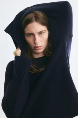 Pull en cachemire mélangé - Bleu marine — photo 2