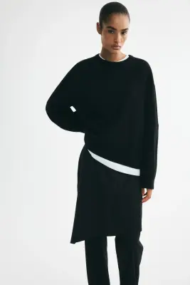 Pull en maille fine de laine cachemire - Noir — photo 2
