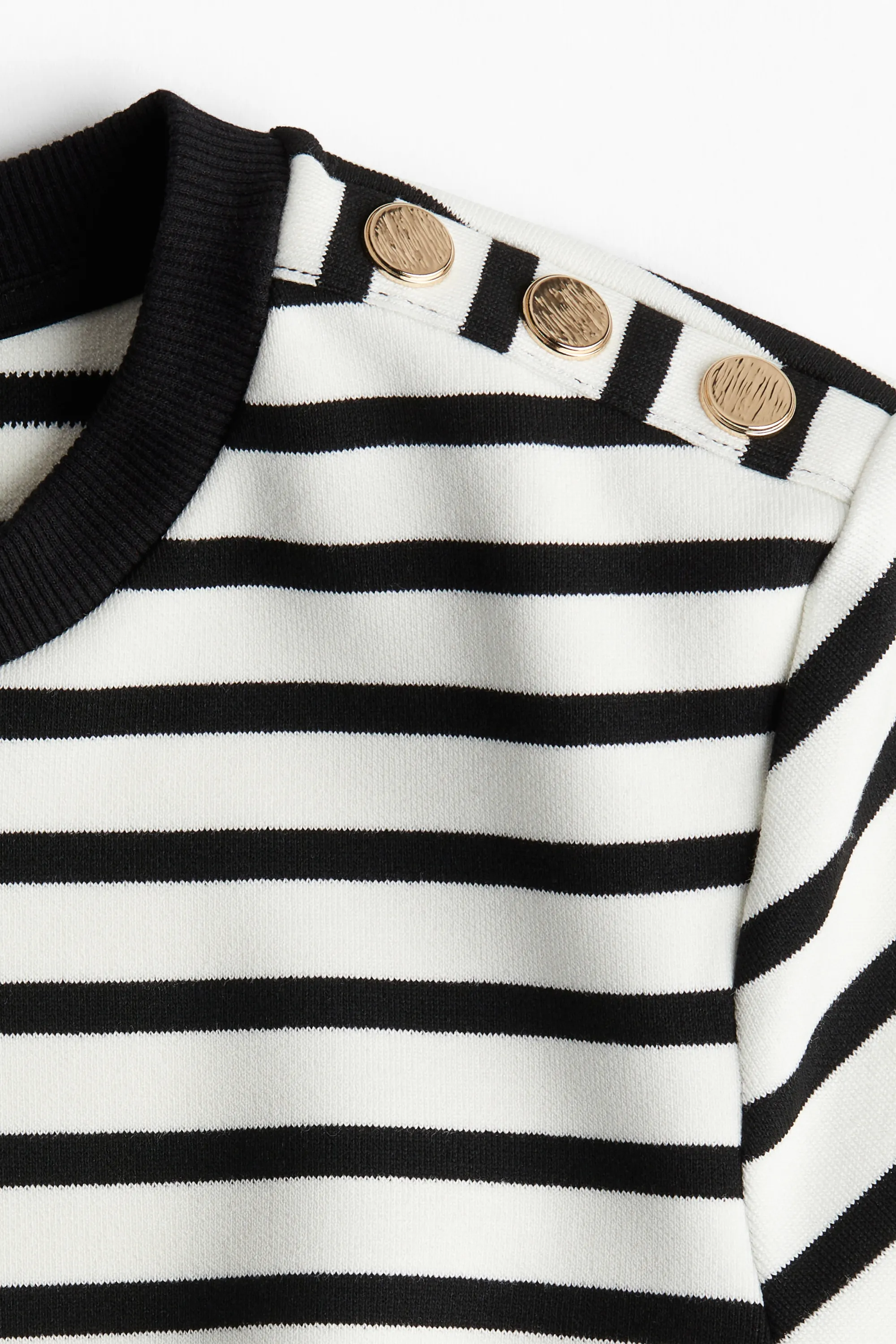 T-shirt ajusté - Blanc/rayures noires
