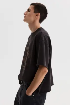 T-shirt boxy Oversized Fit - Marron foncé/Reality Bites — photo 4