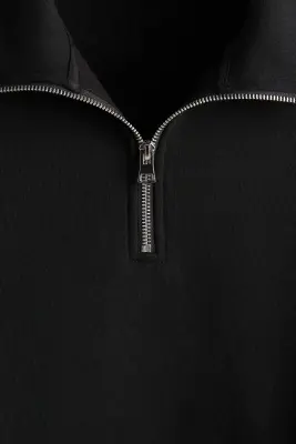 Sweat Loose Fit avec col zippé - Noir — photo 4