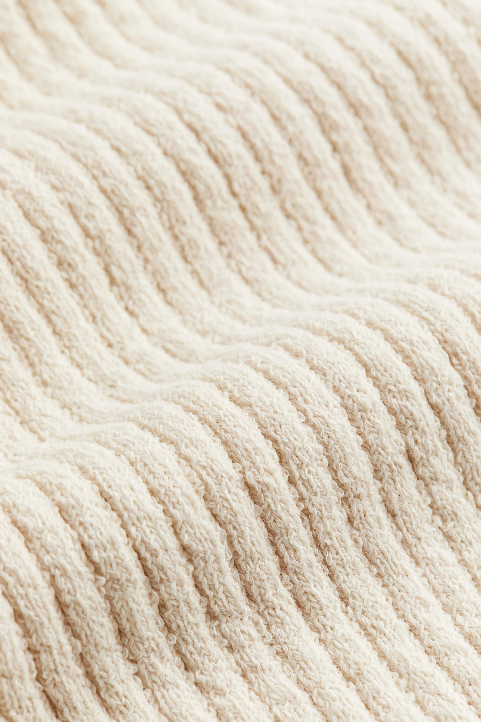 Top en maille côtelée - Beige clair