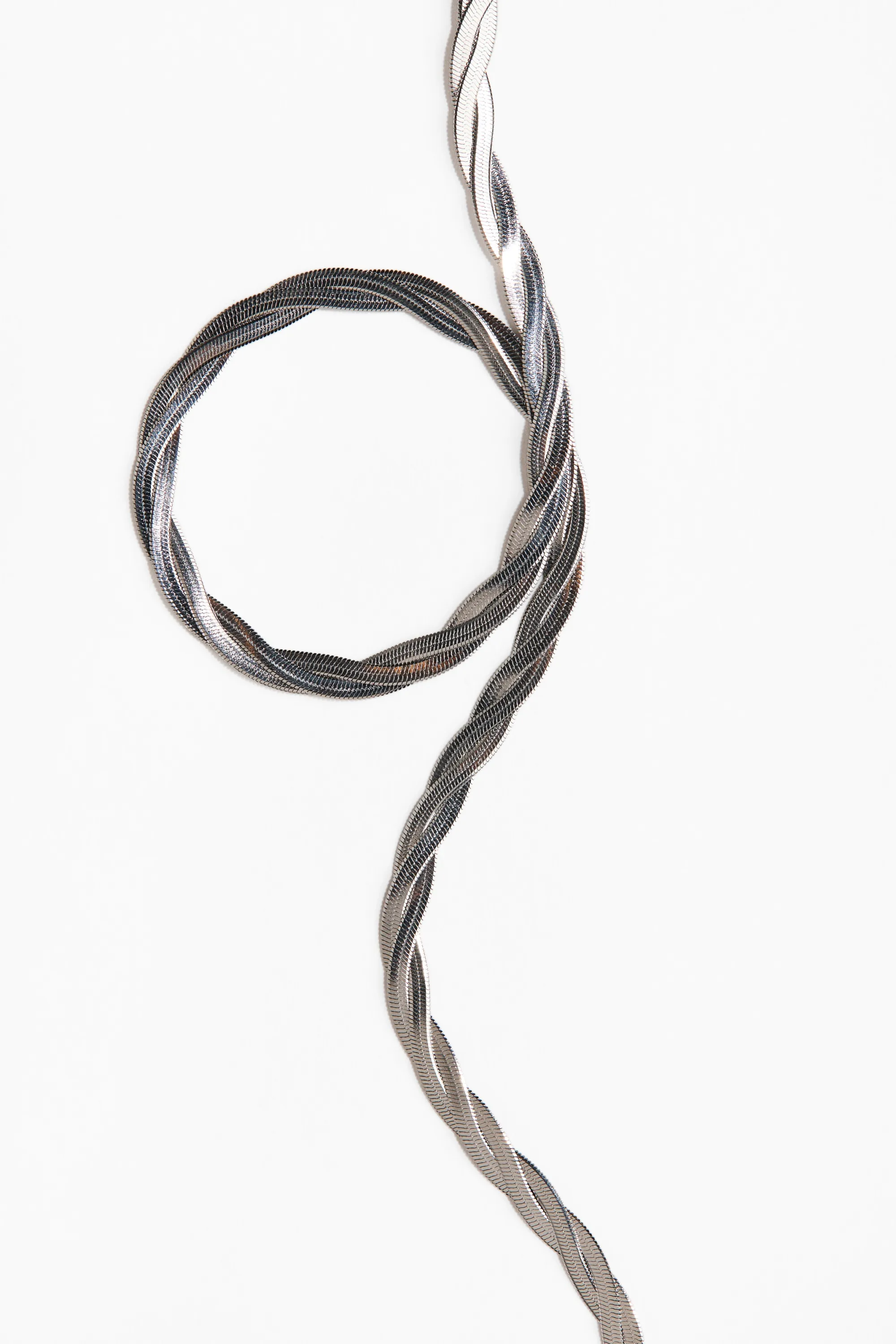 Collier waterproof avec chaînes torsadées - Argenté
