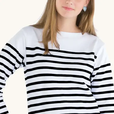 La marinière marine nationale Blanc / Noir femme — photo 2