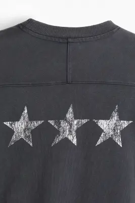 T-shirt cropped Oversized Fit - Gris foncé/SFCA — photo 2