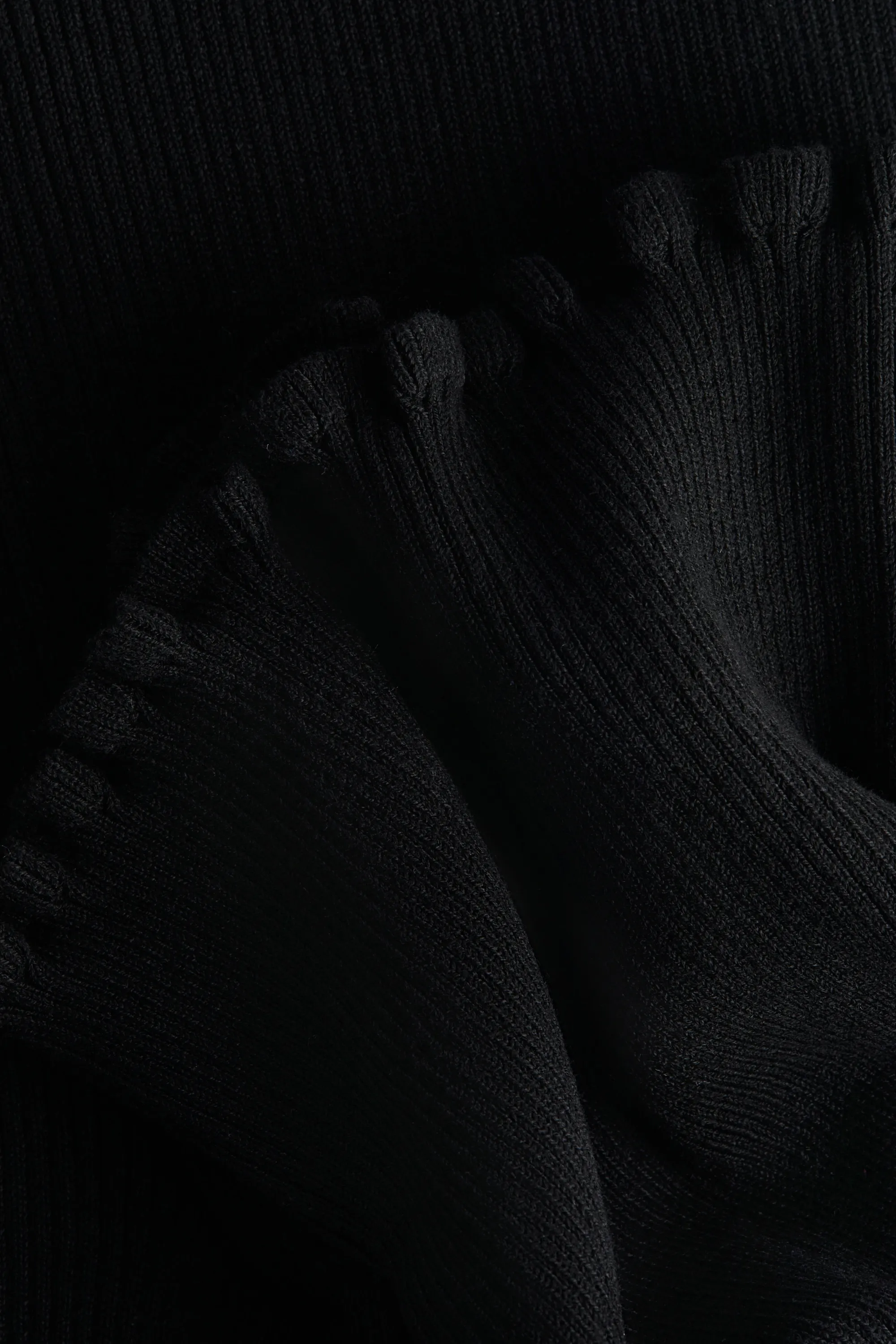 Pantalon évasé en maille côtelée - Noir