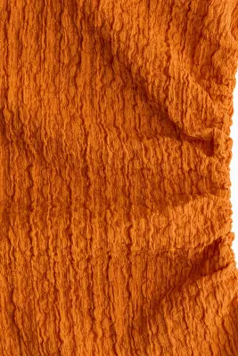 Robe froissée avec encolure bateau - Orange — photo 4
