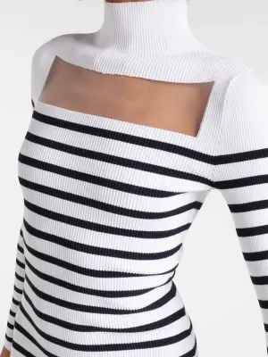 Robe longue marinière en maille rayé noir et blanc Prix boutique €950 Taille XS — photo 5