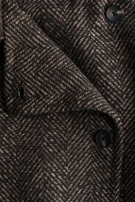 Veste à col droit avec ceinture - Gris foncé/motif chevrons — photo 5
