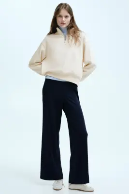 Sweat à col zippé - Beige clair — photo 1