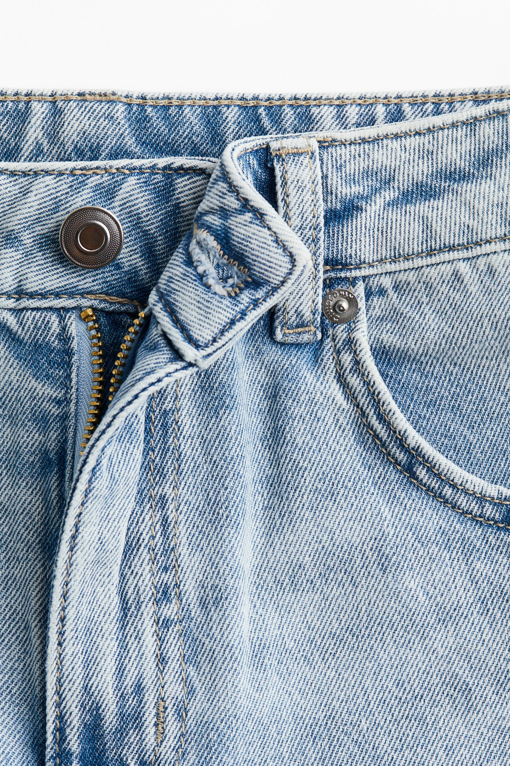 Straight High Ankle Jeans - Bleu denim pâle
