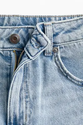 Straight High Ankle Jeans - Bleu denim pâle — photo 1