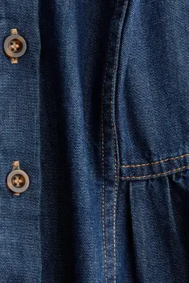 Top péplum en denim - Bleu denim foncé — photo 4