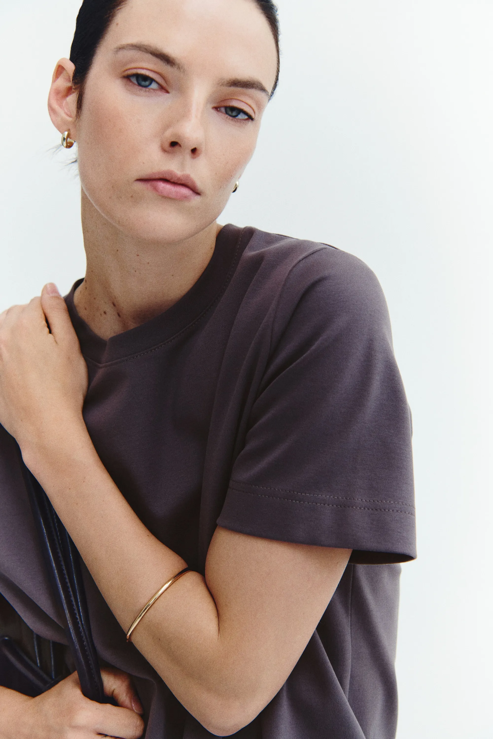 T-shirt en coton pima - Violet ancien foncé
