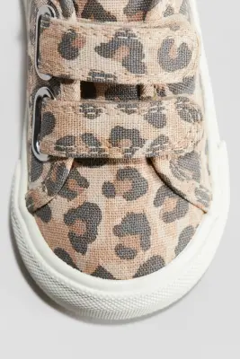 Sneakers en coton - Beige/imprimé léopard — photo 2