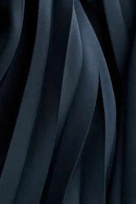 Jupe maxi plissée - Bleu acier foncé — photo 4