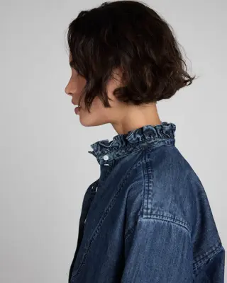 Blouse Madeline bleu chambray foncé — photo 2