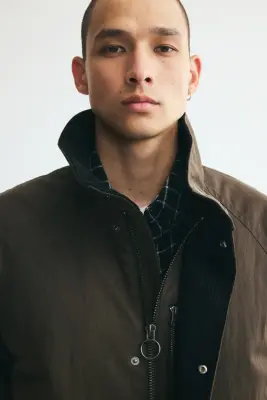 Parka en twill - Vert kaki foncé — photo 2