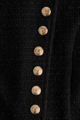Top en maille avec manches bouffantes - Noir — photo 4