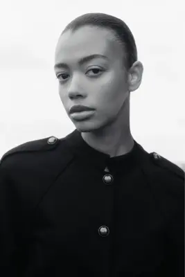 Veste en twill avec col sans rabat - Noir — photo 1