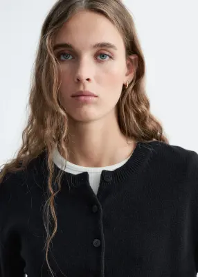 Cardigan en maille fine - Noir — photo 3