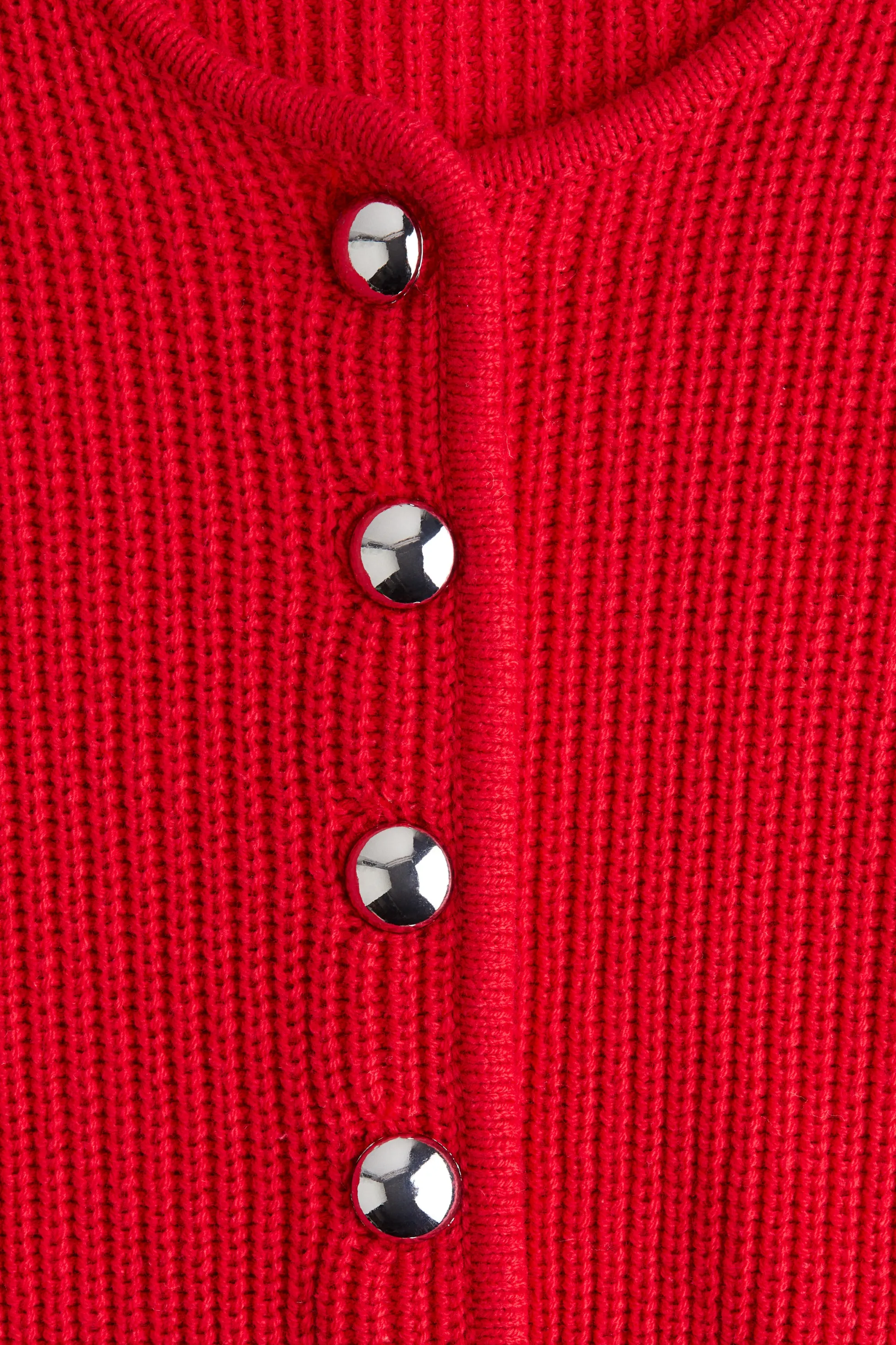 Gilet en maille côtelée - Rouge