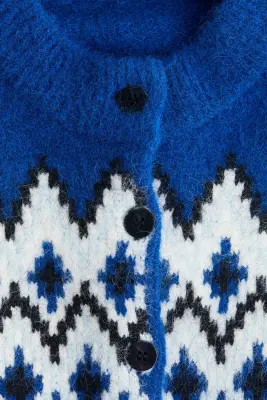 Gilet en maille jacquard - Bleu vif/motif — photo 4