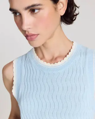 Top Kahny bleu ciel et blanc — photo 6