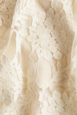 Robe à plis godets en dentelle - Crème — photo 5
