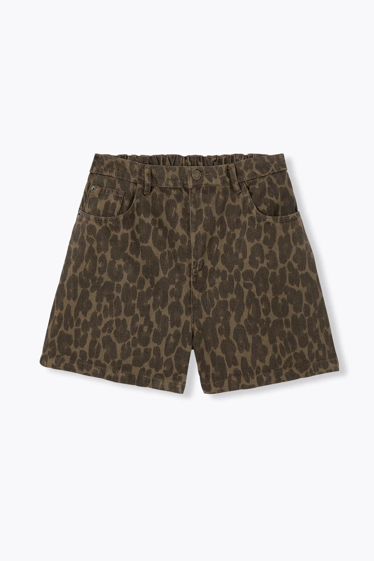 Short léopard en toile Femme
