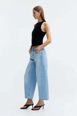 Barrel Regular Waist Ankle Jeans - Bleu denim clair — photo 3