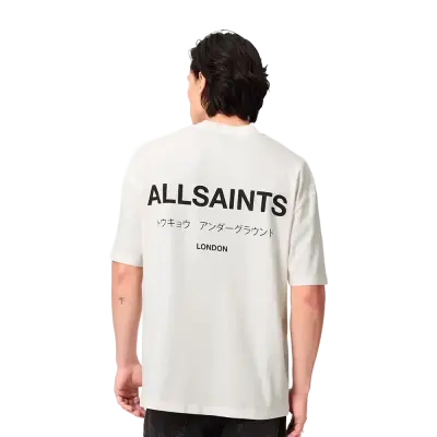 ALLSAINTS Underground Oversized Crew Neck T-Shirt Ashen White — photo 3